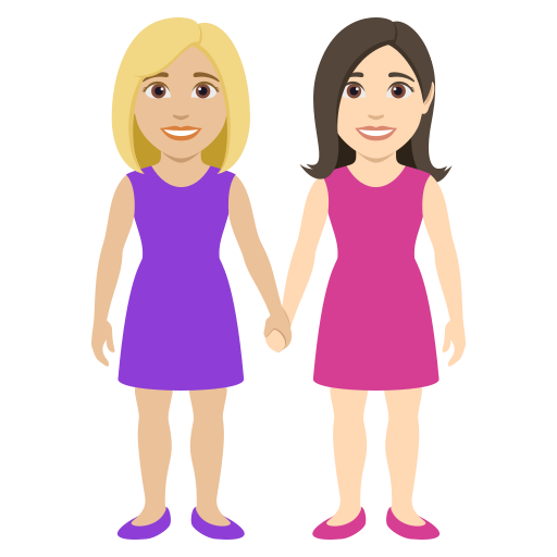 Duas Mulheres De Mãos Dadas: Pele Morena Clara, Pele Clara para JoyPixels 10.0