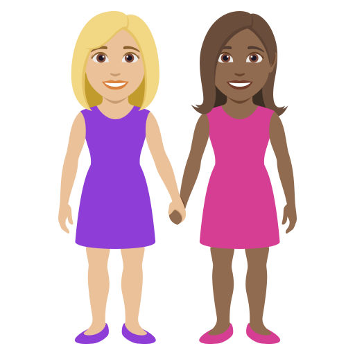 Duas Mulheres De Mãos Dadas: Pele Morena Clara, Pele Morena Escura para JoyPixels 10.0