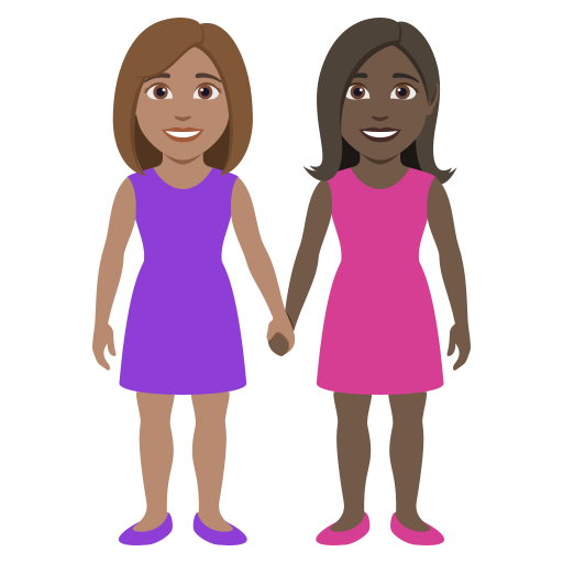 Duas Mulheres De Mãos Dadas: Pele Morena, Pele Escura para JoyPixels 10.0