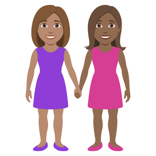 Duas Mulheres De Mãos Dadas: Pele Morena, Pele Morena Escura para JoyPixels 10.0