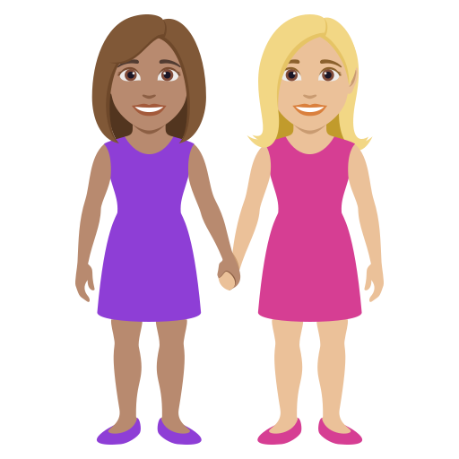 Duas Mulheres De Mãos Dadas: Pele Morena, Pele Morena Clara para JoyPixels 10.0