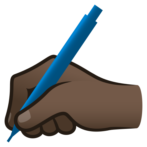 Пишущая рука: очень темный тон кожи для JoyPixels 10.0