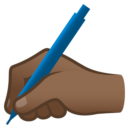 Escrevendo À Mão: Pele Morena Escura para JoyPixels 10.0