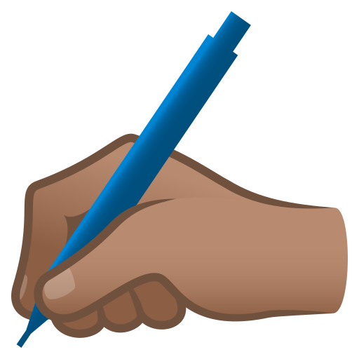 Escrevendo À Mão: Pele Morena para JoyPixels 10.0