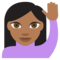 Persona Con La Mano Levantada: Tono de Piel Oscuro Medio