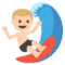 Persona Haciendo Surf: Tono de Piel Claro Medio