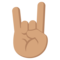 Mano Haciendo El Signo De Cuernos: Tono de Piel Medio
