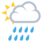 Sol Detrás De Una Nube Con Lluvia