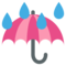 Paraguas Con Gotas De Lluvia