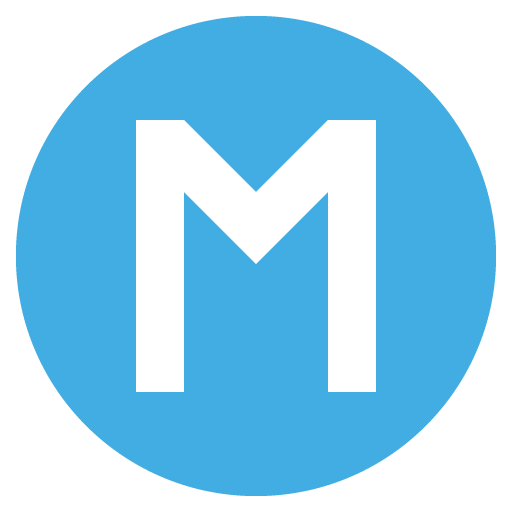 حرف M داخل دائرة