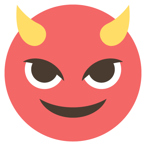 وجه مبتسم بقرنين