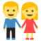 رجل وامرأة يمسكان بيد بعضهما
