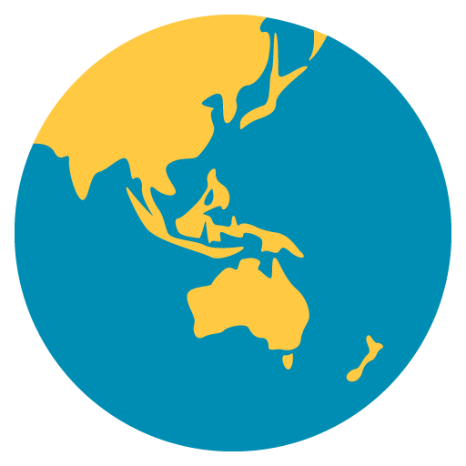 Globus zobrazující Asii a Austrálii