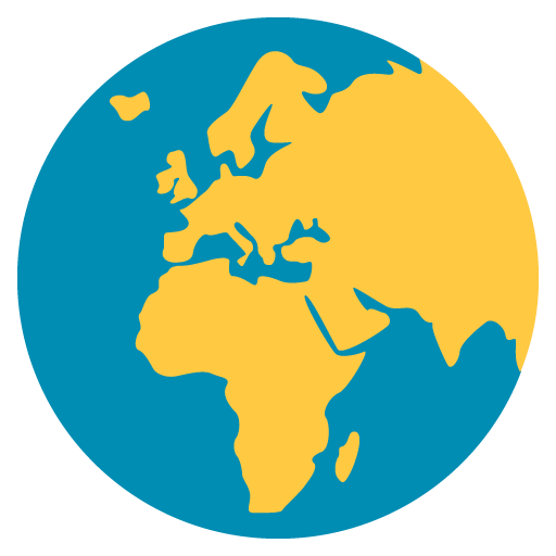 Globus zobrazující Evropu a Afriku