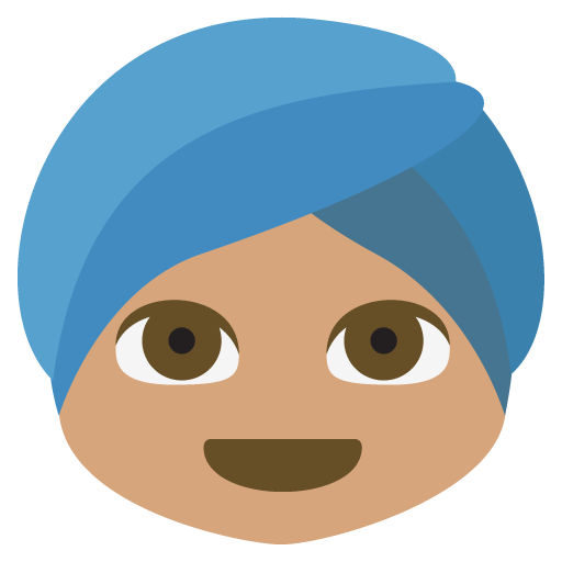Osoba s turbanem: Střední Odstín Pleti