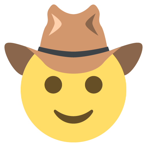 Obličej s kovbojským kloboukem