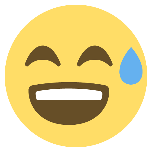 Šklebící se tvář s potem