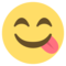وجه يتلذذ بالطعام