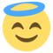 وجه مبتسم بهالة