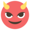 وجه مبتسم بقرنين