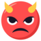 وجه غاضب بقرنين