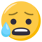 وجه قلق يتصبب عرقًا