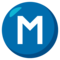 حرف M داخل دائرة