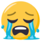 وجه يبكي بشدة