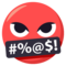 Obličej se symboly na ústech