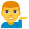 Muž s dlaní nahoru