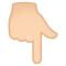 Nedåtpekande finger: Ljus Hudton