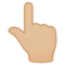 Uppåtpekande finger: Mellanljus Hudton