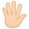 Hand med utspretade fingrar: Ljus Hudton