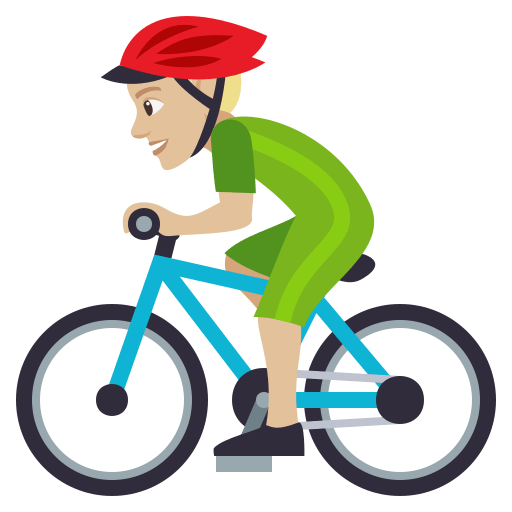 Homem Ciclista: Tom de Pele Médio-Claro
