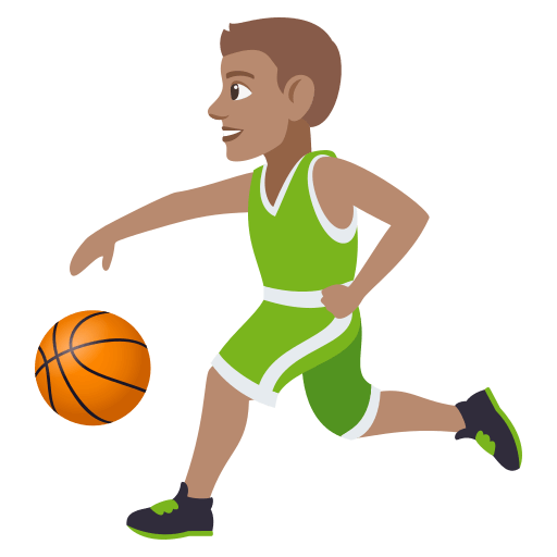 Homem Jogando Basquete: Tom de Pele Médio
