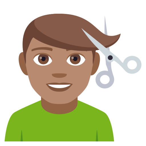 Homem Cortando O Cabelo: Tom de Pele Médio