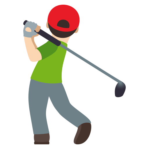 Homem Golfista: Tom de Pele Claro