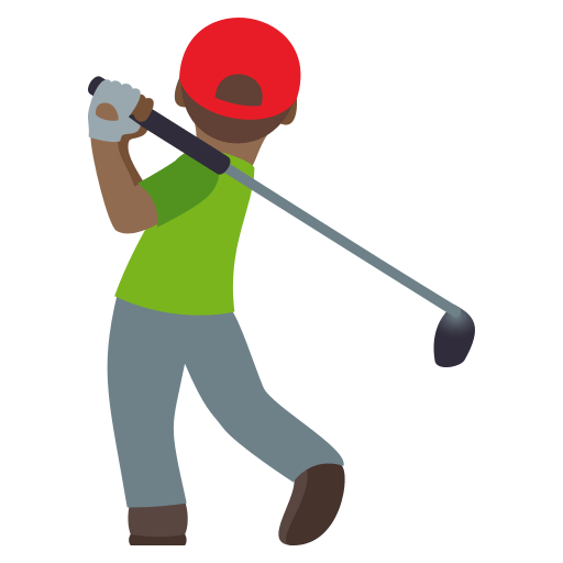 Homem Golfista: Tom de Pele Médio-Escuro