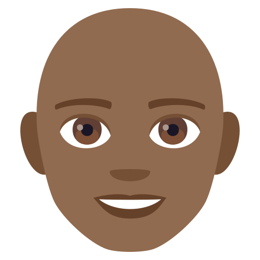 Homem: Tom de Pele Médio-Escuro, Careca