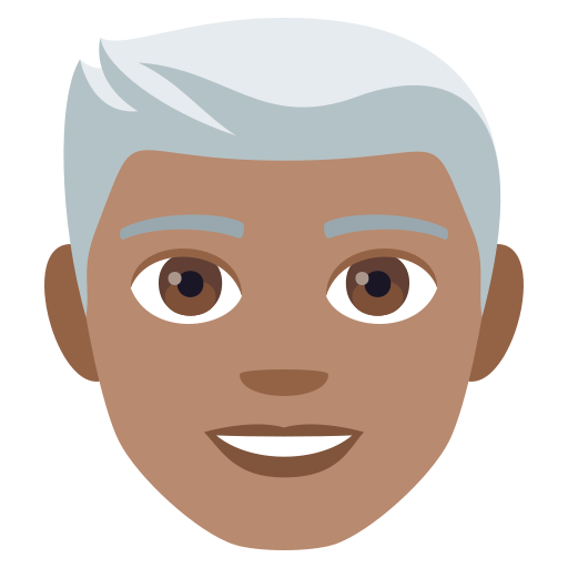 Homem: Tom de Pele Médio, Cabelo Branco