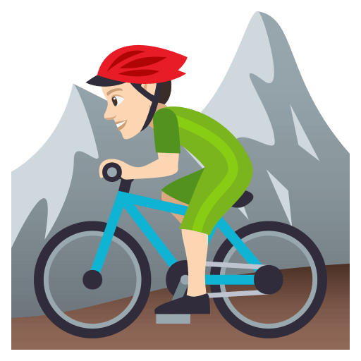 Homem Fazendo Mountain Bike: Tom de Pele Claro