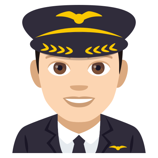 Piloto De Avião Homem: Tom de Pele Claro
