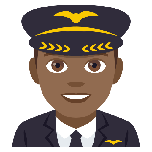 Piloto De Avião Homem: Tom de Pele Médio-Escuro