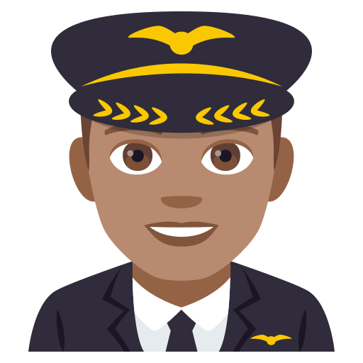 Piloto De Avião Homem: Tom de Pele Médio