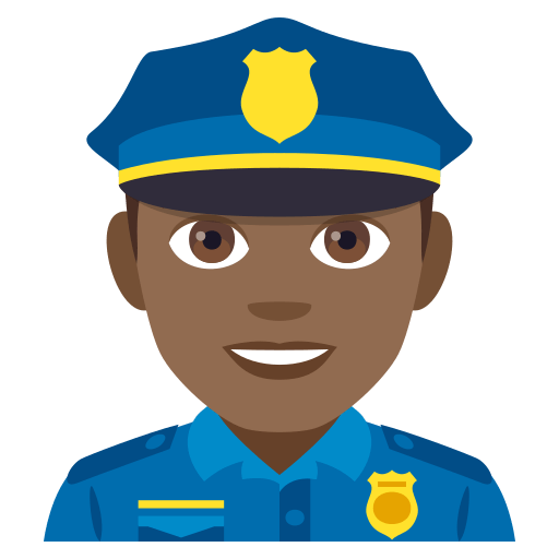 Policial Homem: Tom de Pele Médio-Escuro