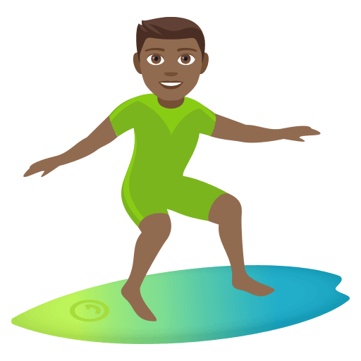 Homem Surfista: Tom de Pele Médio-Escuro