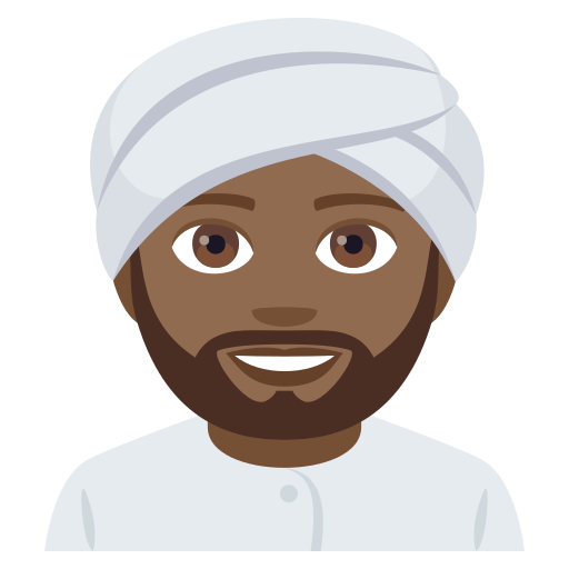 Homem Com Turbante: Tom de Pele Médio-Escuro
