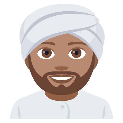 Homem Com Turbante: Tom de Pele Médio