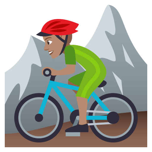 Pessoa Fazendo Mountain Bike: Tom de Pele Médio