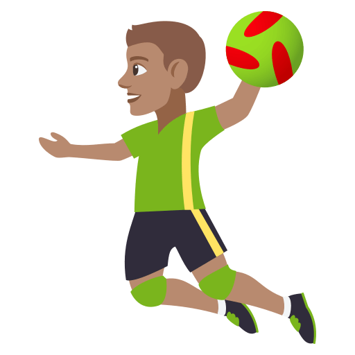 Pessoa Jogando Handebol: Tom de Pele Médio